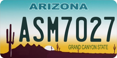 AZ license plate ASM7027
