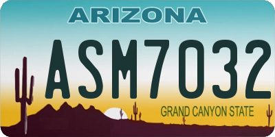 AZ license plate ASM7032
