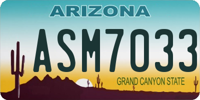 AZ license plate ASM7033