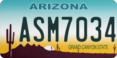 AZ license plate ASM7034