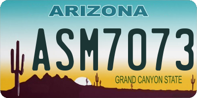 AZ license plate ASM7073