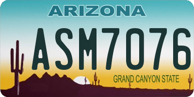 AZ license plate ASM7076
