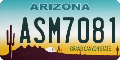 AZ license plate ASM7081