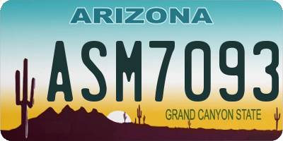 AZ license plate ASM7093