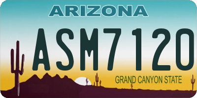 AZ license plate ASM7120