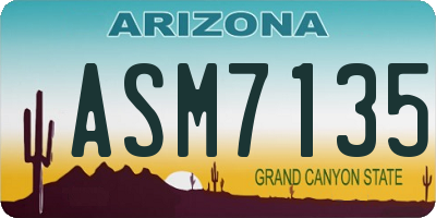 AZ license plate ASM7135