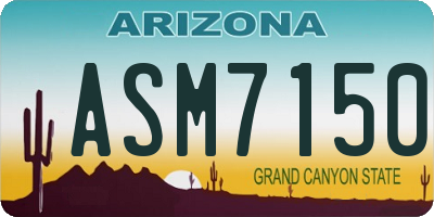 AZ license plate ASM7150