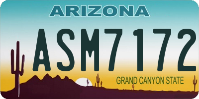 AZ license plate ASM7172