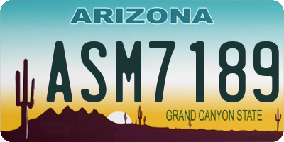 AZ license plate ASM7189