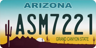 AZ license plate ASM7221