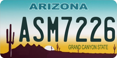 AZ license plate ASM7226