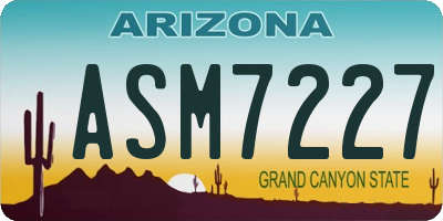AZ license plate ASM7227