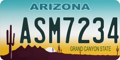AZ license plate ASM7234