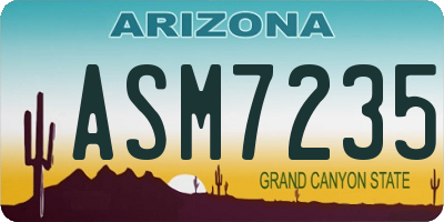 AZ license plate ASM7235