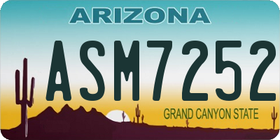 AZ license plate ASM7252