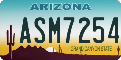 AZ license plate ASM7254