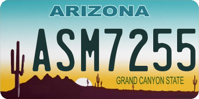 AZ license plate ASM7255