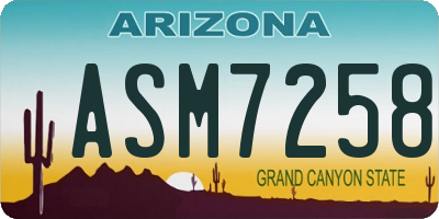 AZ license plate ASM7258