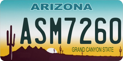 AZ license plate ASM7260