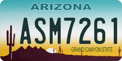 AZ license plate ASM7261