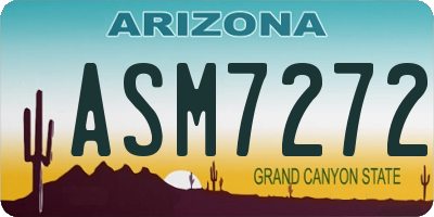 AZ license plate ASM7272