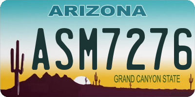 AZ license plate ASM7276
