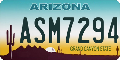 AZ license plate ASM7294