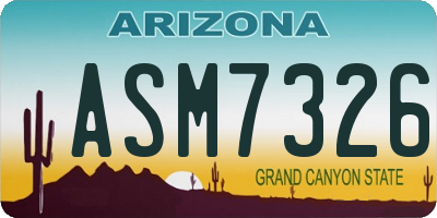 AZ license plate ASM7326