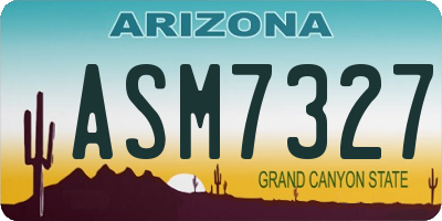 AZ license plate ASM7327