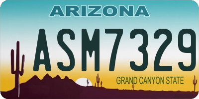AZ license plate ASM7329