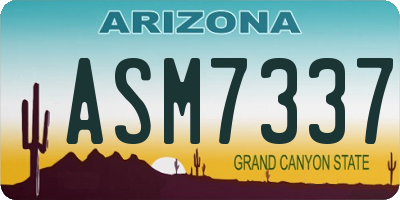AZ license plate ASM7337