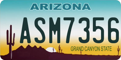 AZ license plate ASM7356