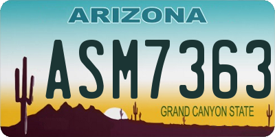 AZ license plate ASM7363