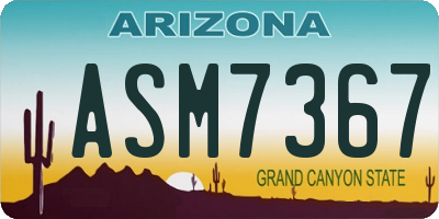 AZ license plate ASM7367