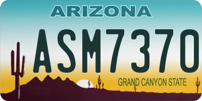 AZ license plate ASM7370