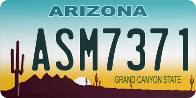 AZ license plate ASM7371