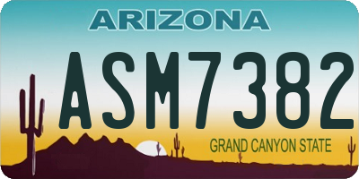 AZ license plate ASM7382