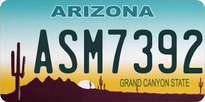 AZ license plate ASM7392