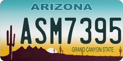 AZ license plate ASM7395