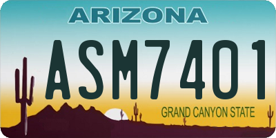 AZ license plate ASM7401