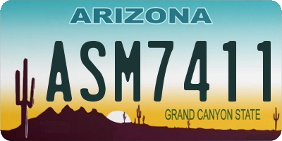 AZ license plate ASM7411