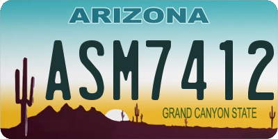 AZ license plate ASM7412