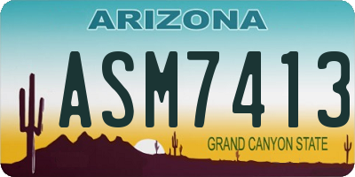 AZ license plate ASM7413