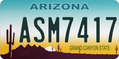 AZ license plate ASM7417