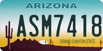 AZ license plate ASM7418