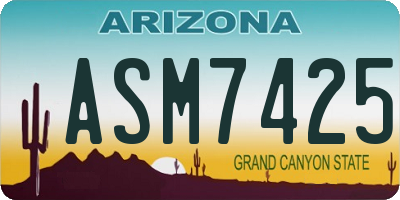 AZ license plate ASM7425