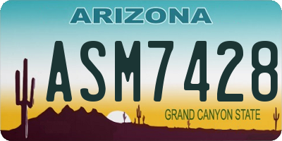 AZ license plate ASM7428