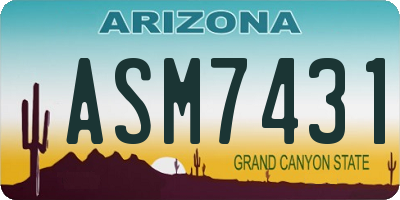 AZ license plate ASM7431