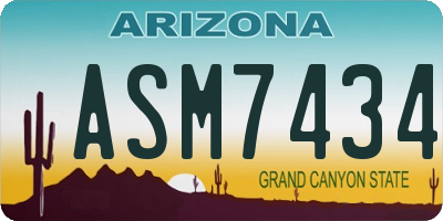 AZ license plate ASM7434