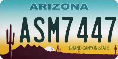 AZ license plate ASM7447